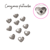 Cristales Corazones Plateados 10und