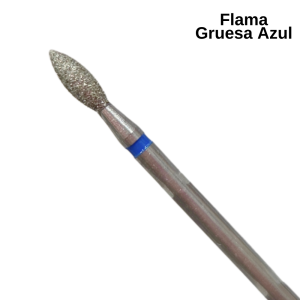 Fresa o Broca Para Manicure Flama Gruesa Azul