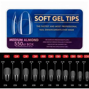 Tips Soft Gel Pre-limados Medium Almond 550und