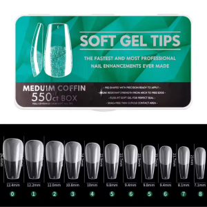 Tips Soft Gel Pre-limados Medium Coffin 550und