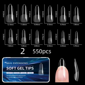 Tips Soft Gel Pre-limados Medium Stiletto 550und