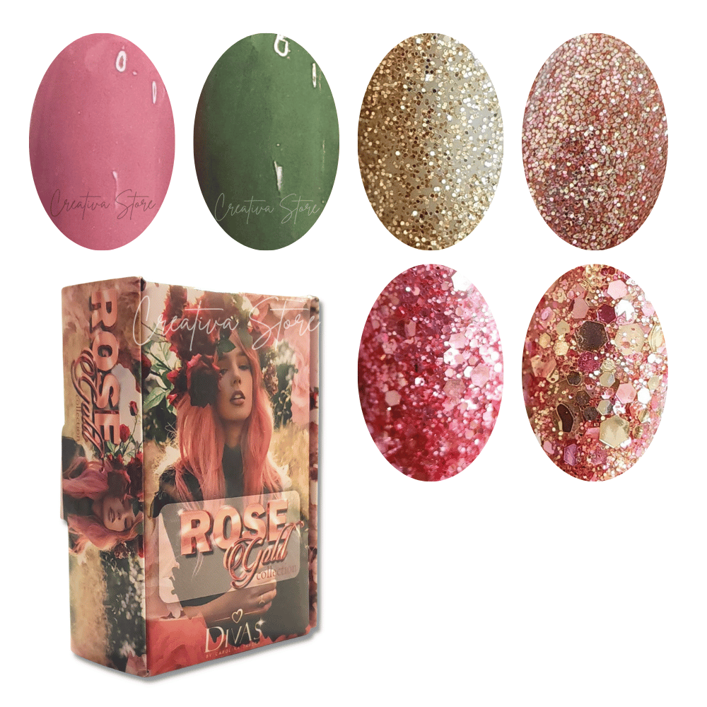 Colección De Acrilicos Wapizima Rose Gold 6und