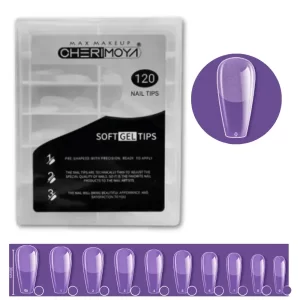 Tips Soft Gel Pre-limados Short Coffin 120und Cherimoya