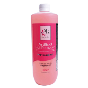 Removedor de Esmalte Permanente, acrílico, gel con aroma Frutilla 1L Magickur