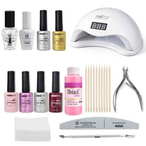 Kit De Esmaltado Permanente Inicial Lampara Blanca
