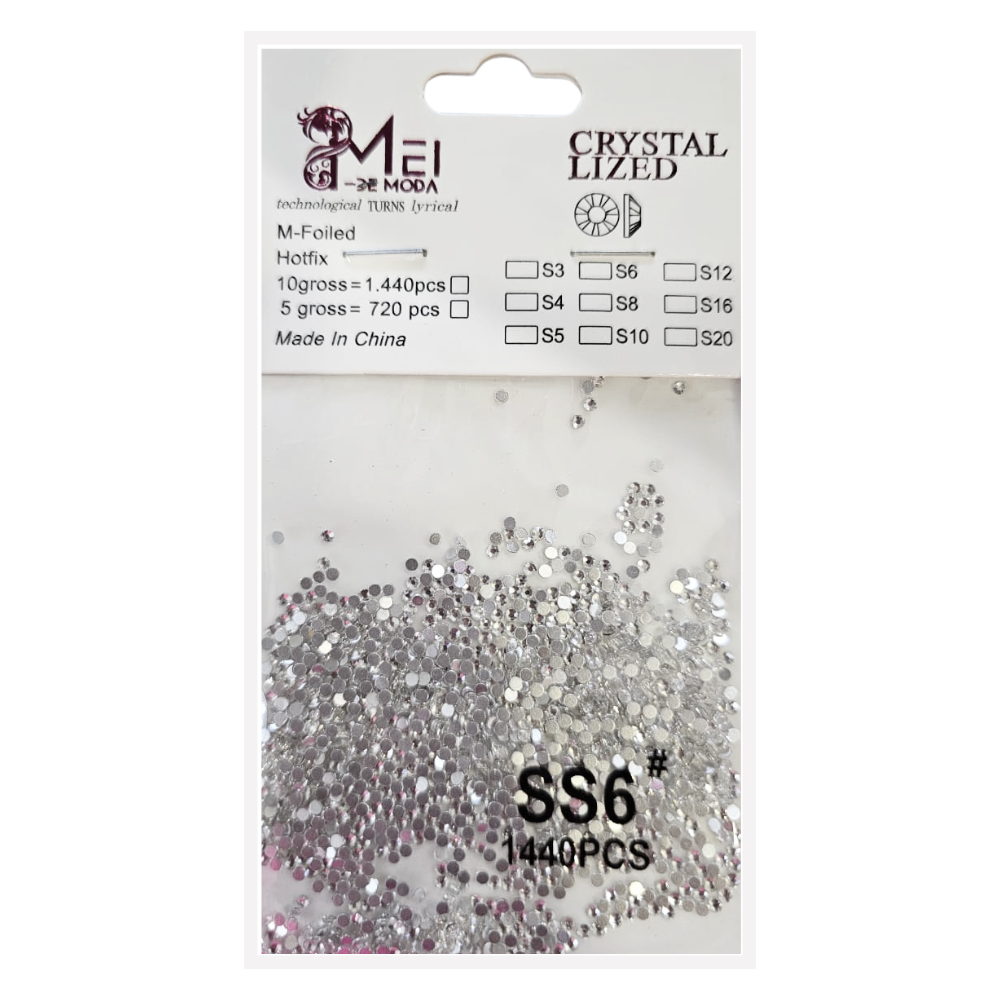 Cristales Plateados SS6 1440 Und