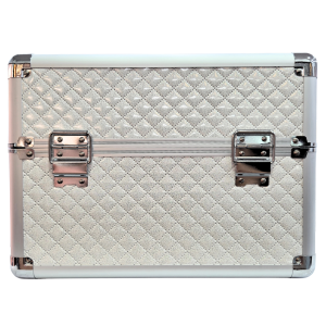 Maleta De Manicura Pequeña Blanca Rombos