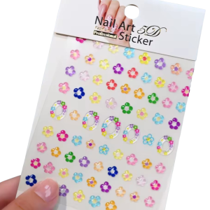 Sticker Para Uñas Flores De Colores 5D-0674