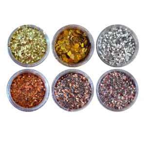 Glitter Plateados y Dorados con Escarcha 6und