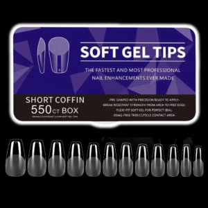 Tips Soft Gel Pre-limados Short Coffin 550und