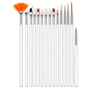 Set De 14 Pinceles De Uñas Blancos
