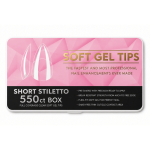 Tips Soft Gel Pre-limados Cortos Stiletto 550und