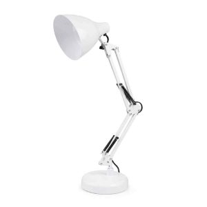 Lampara de Mesa Flexible Blanca Con Base