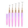 Set De Pinceles Liner 5 Und Con Tapa Rosados