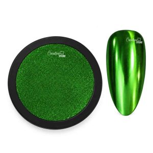 Pigmento Efecto Espejo Para Uñas Verde